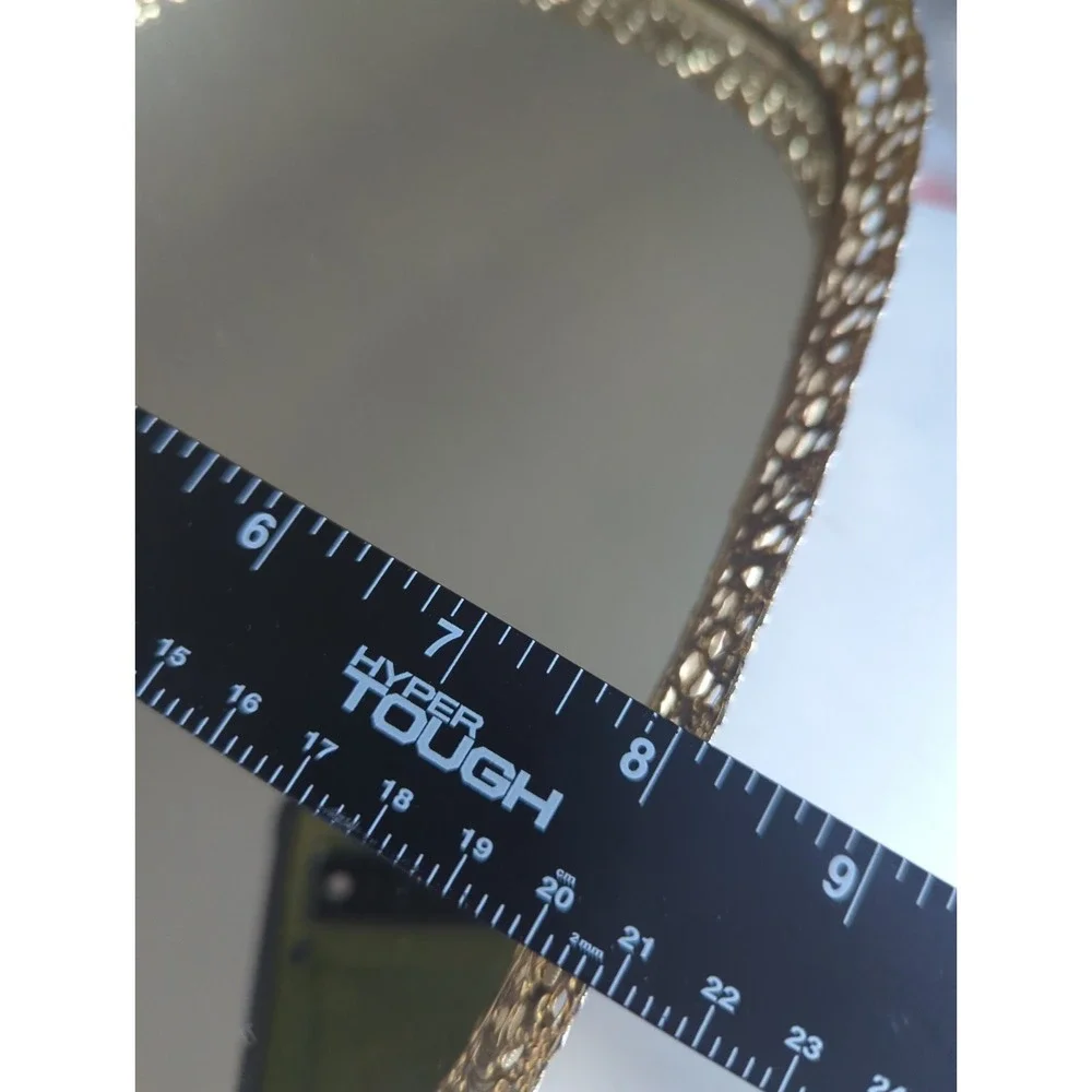 Vintage Mirrored Vanity Tray Oval Gold Filigree Ornate Hollywood Regency